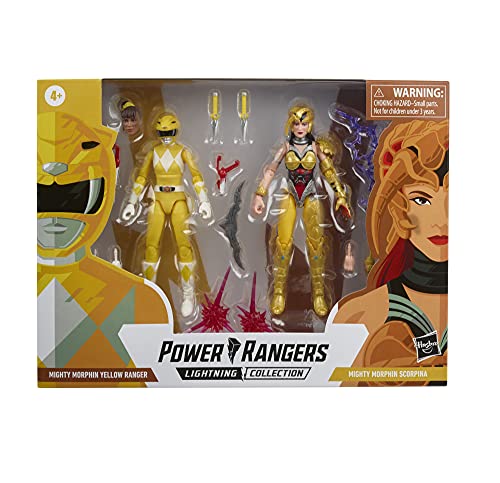 Power Rangers Lightning Collection Mighty Morphin Yellow Ranger Aisha Vs. Scorpina 2-Pack 6-Inch Premium Collectible Action Figure Toys - Image 2