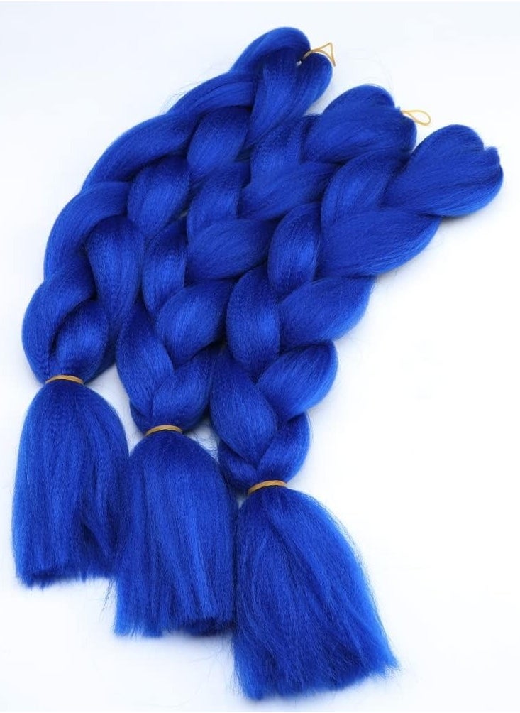 Estelle African braids Hair Extension,Crochet Braiding Hair Extensions Synthetic Braiding Hair High Temperature Synthetic Fiber Yaki Jumbo Braiding Hair (Dark blue / 3 pcs)  - Image 3