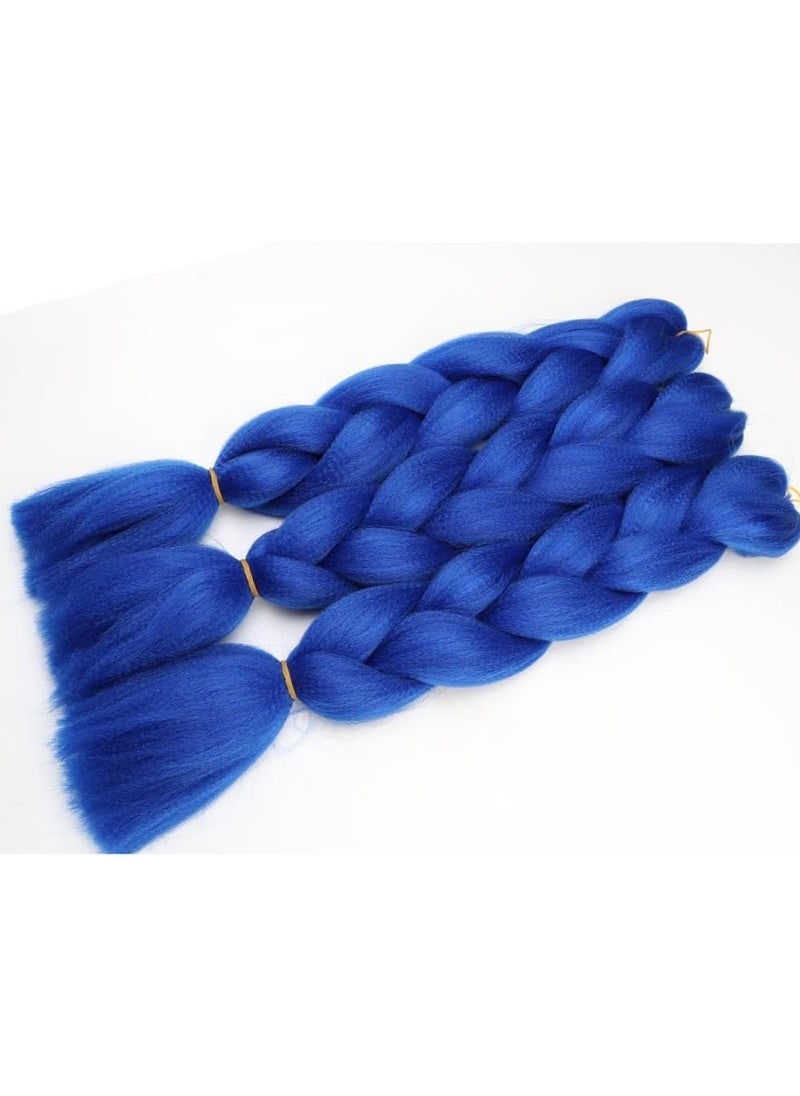 Estelle African braids Hair Extension,Crochet Braiding Hair Extensions Synthetic Braiding Hair High Temperature Synthetic Fiber Yaki Jumbo Braiding Hair (Dark blue / 3 pcs)  - Image 4