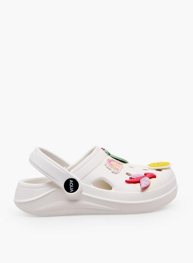 Aqua Girls Applique Detail Clogs - Image 1