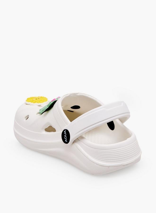 Aqua Girls Applique Detail Clogs - Image 5