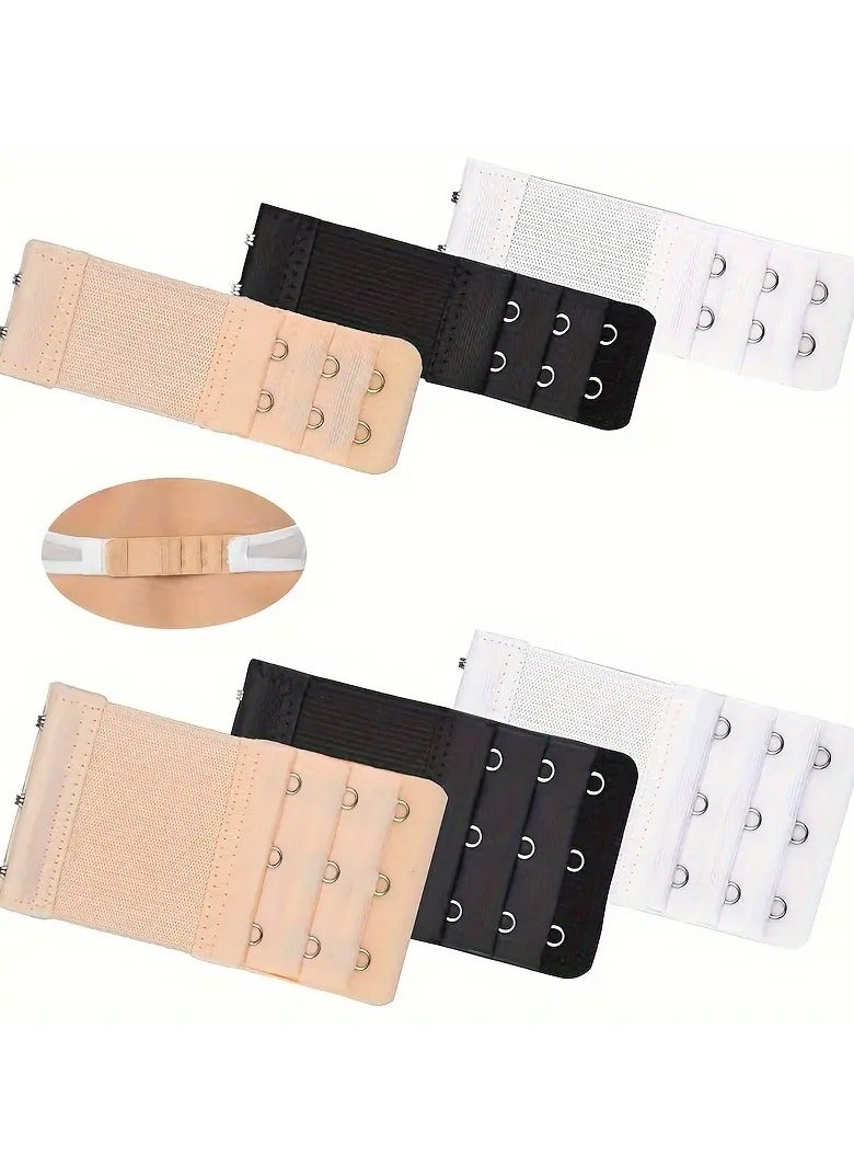 جلوسكي 6pcs الراحة تناسب حمالة الصدر الممتدات للنساء - حزام مرن قابل للتعديل ، ملحقات الملابس الداخلية الناعمة بألوان متنوعة ، بالإضافة إلى حجم حمالة الصدر - Image 1