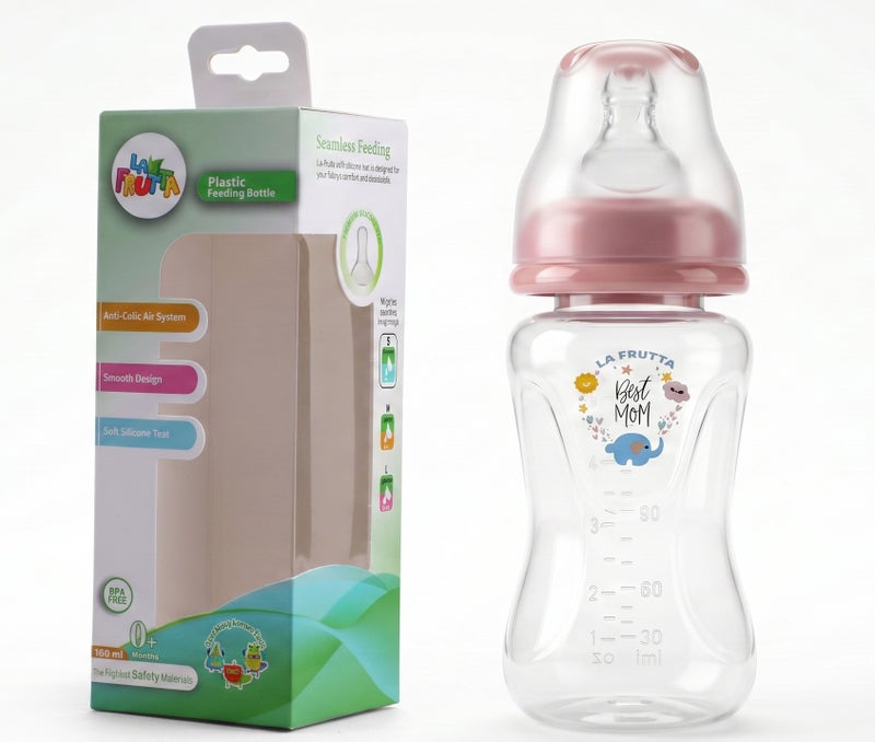 La Frutta La Fruta Comfort Plastic Bottle, Anti-Colic Air System for 0+ Months, 160ml Capacity, with Soft Silicone Teat, BPA-Free - Image 3