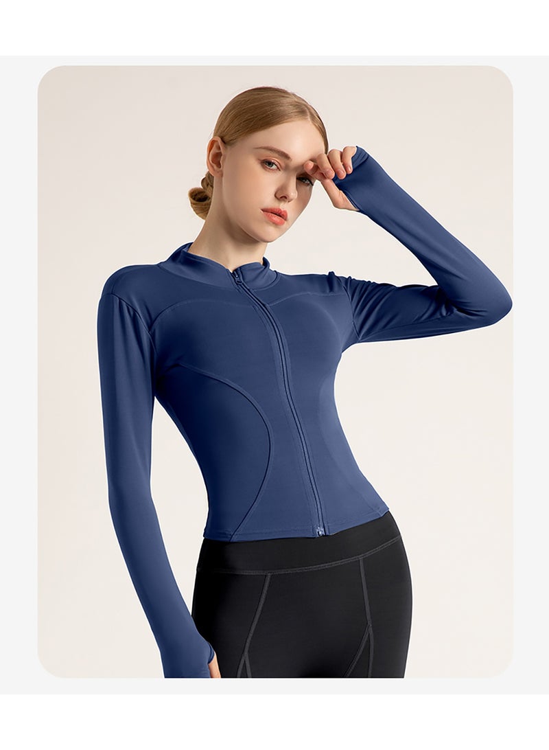 Women's Tracksuit Jacket Slim Fit Long Sleeved Fitness Coat Yoga Tops with Thumb Holes Gym Jacket Workout Sweatshirts  - Image 2