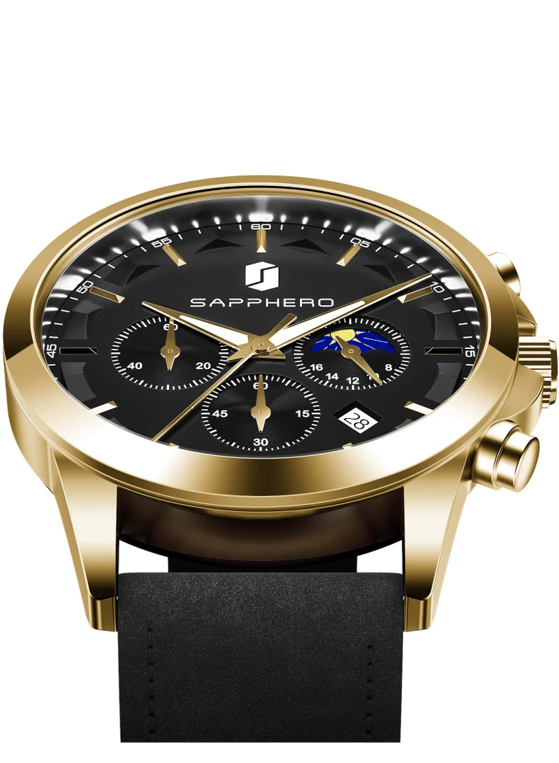 Sapphero  Watches for Men Analog Watch Mens Watches Waterproof Watch Silver Watch Quartz Chronograph Date Men's Wrist Watches Stainless Steel Casual Luxury Gifts for Men Unique Mens Dress Watch for Men | Best Price UAE
