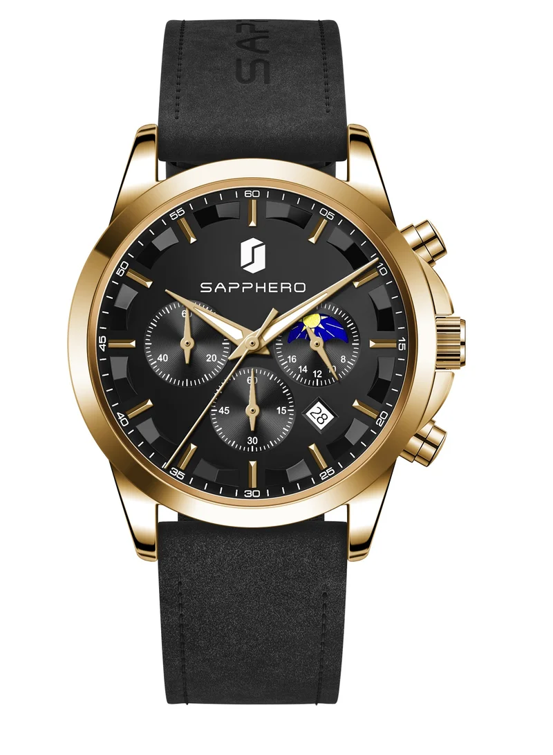 Sapphero  Watches for Men Analog Watch Mens Watches Waterproof Watch Silver Watch Quartz Chronograph Date Men's Wrist Watches Stainless Steel Casual Luxury Gifts for Men Unique Mens Dress Watch for Men | Best Price UAE