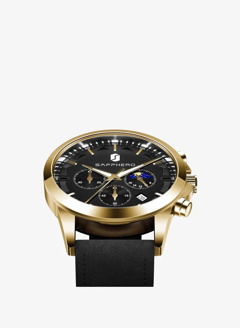 Sapphero  Watches for Men Analog Watch Mens Watches Waterproof Watch Silver Watch Quartz Chronograph Date Men's Wrist Watches Stainless Steel Casual Luxury Gifts for Men Unique Mens Dress Watch for Men | Best Price UAE