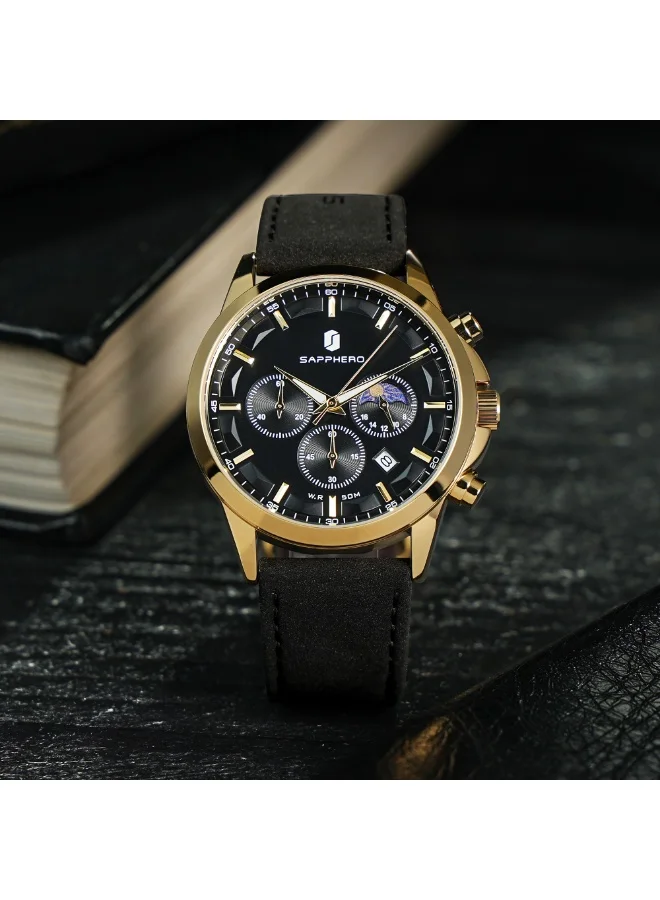 Sapphero  Watches for Men Analog Watch Mens Watches Waterproof Watch Silver Watch Quartz Chronograph Date Men's Wrist Watches Stainless Steel Casual Luxury Gifts for Men Unique Mens Dress Watch for Men | Best Price UAE