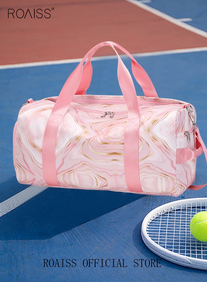 roaiss New Trend Travel Duffel Bag Marble Pattern Sports Gym Tote Bag Shoulder Crossbody Overnight Bag for Women Men Weekender Labor Delivery Bag - Image 1