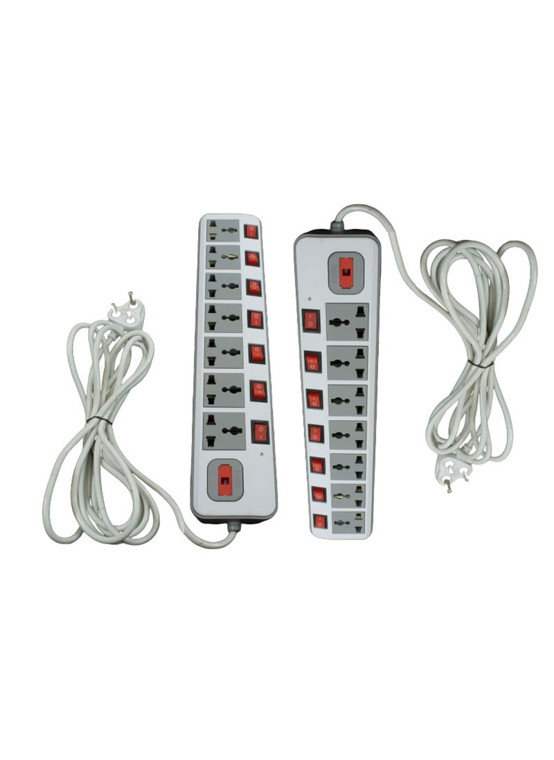 Generic MLU Combo of 2 Extension Board 77 7 Switch 7 Universal Socket 6 amp 4 Yard Cord with LED Indicator and Fuse 