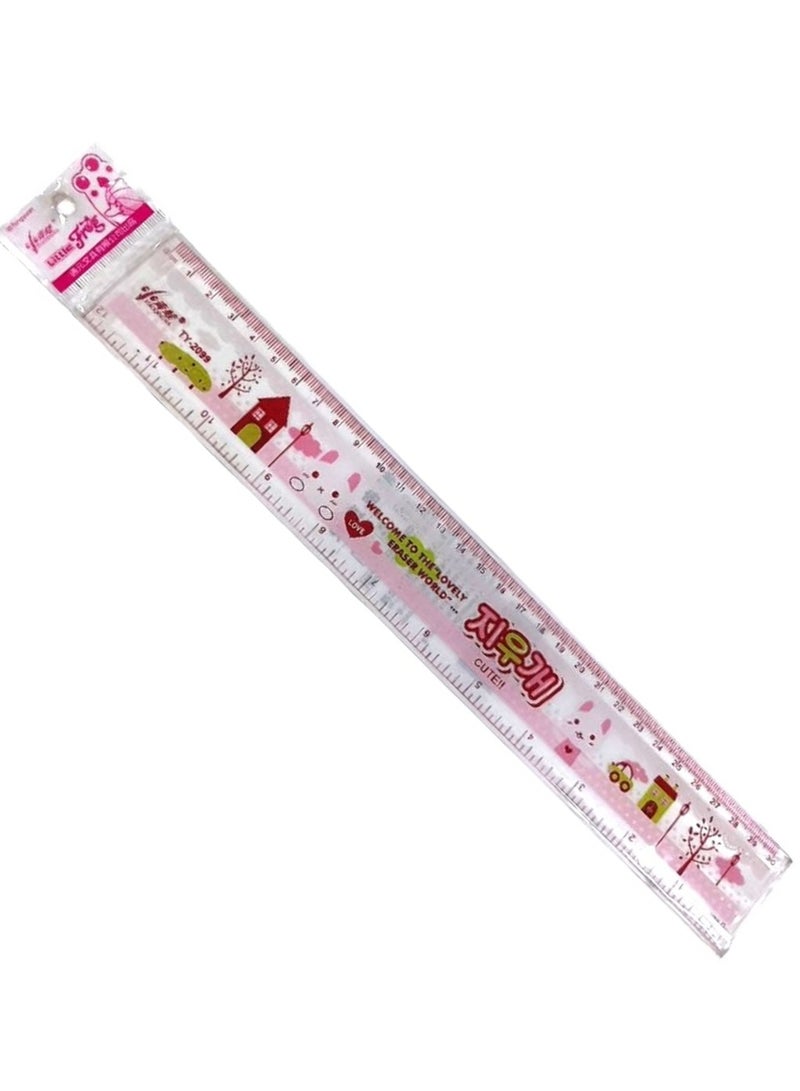 مسطرة بلاستيك 30 سم أشكال وألوان مختلفة - عبوة من 1 قطعة - Image 2