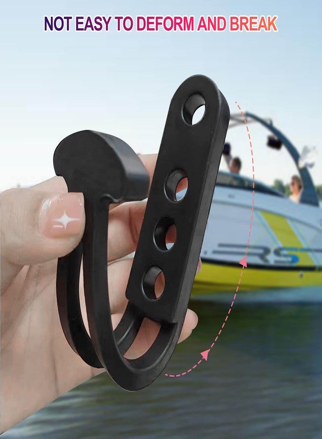 YRMJ 2 Pack Boat Telescoping Ladder Rubber Strap, Boarding Fixed Lock Belt Adjustable 4-Hole Installation for Pontoon Boat Yacht Roof RV Folding Ladder - Image 4