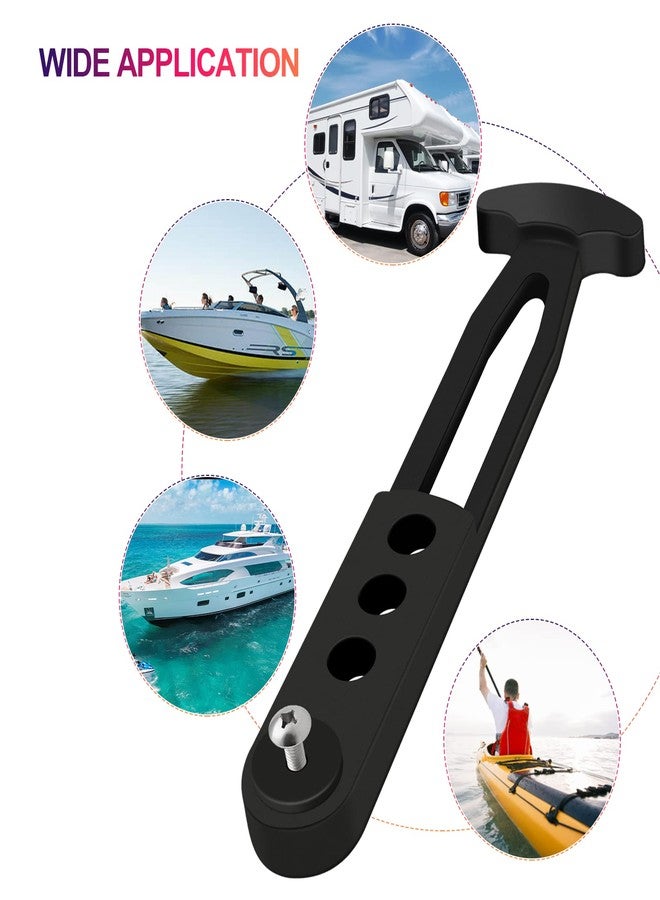 YRMJ 2 Pack Boat Telescoping Ladder Rubber Strap, Boarding Fixed Lock Belt Adjustable 4-Hole Installation for Pontoon Boat Yacht Roof RV Folding Ladder - Image 3