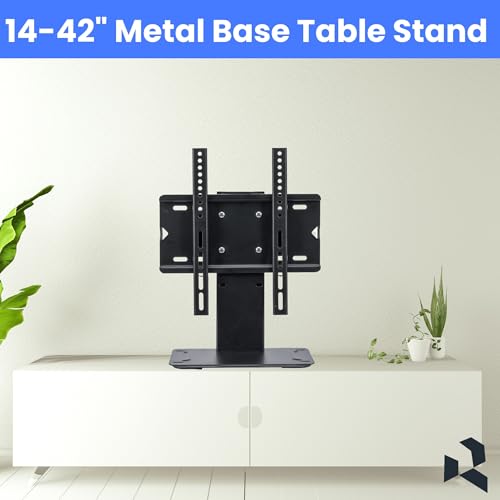 RISSACHI® TV Table Stand with Metal Base | Adjustable TV Table Stand for 14-42 inch LED, LCD & Smart TVs | Strong Replacement Stand for Home & Office Setup - Image 2
