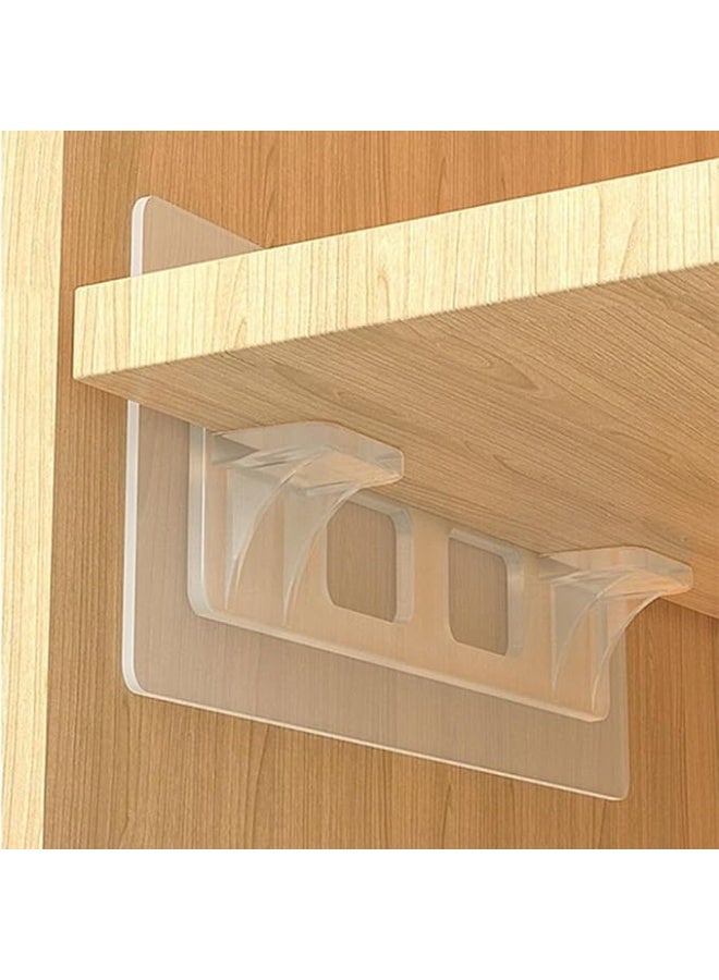 Two-piece adhesive shelf bracket for cabinets, no drilling required Size: 5 * 12 cm - Image 1