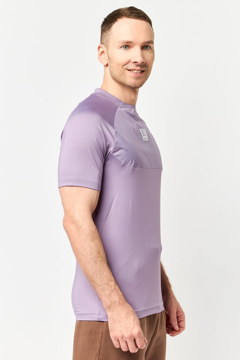 Puma x One8 Men Sportswear Fit Short Sleeves Outdoor T-Shirt, Purple - Image 3