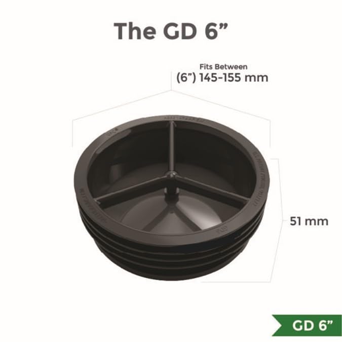 G Green Drain Waterless Trap Seal, 6 Inch, Fitting Pipes with Diameters Between 145-155 mm - Image 2