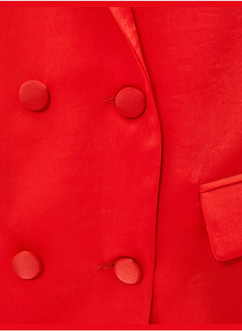 كوتون Wrapped Buttoned Oversized Vest