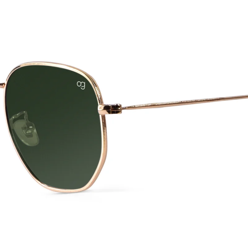 Woggles Green Polarized Hexagonal Sunglasses