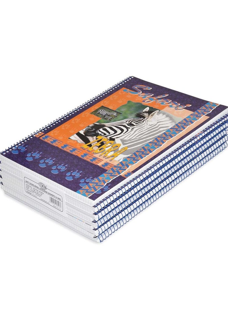FIS 10-Piece FIS Spiral Notebook Soft Cover A4, 5mm Square, 80-Sheets - FSNB5A480SZA - Image 1