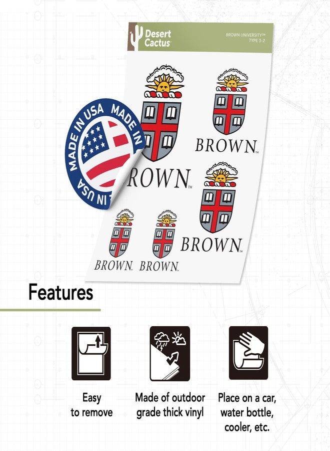 Desert Cactus Brown University Sticker Brown Bears Vinyl Decals Laptop Water Bottle Car Scrapbook T3 (Type 3-2) - Image 3