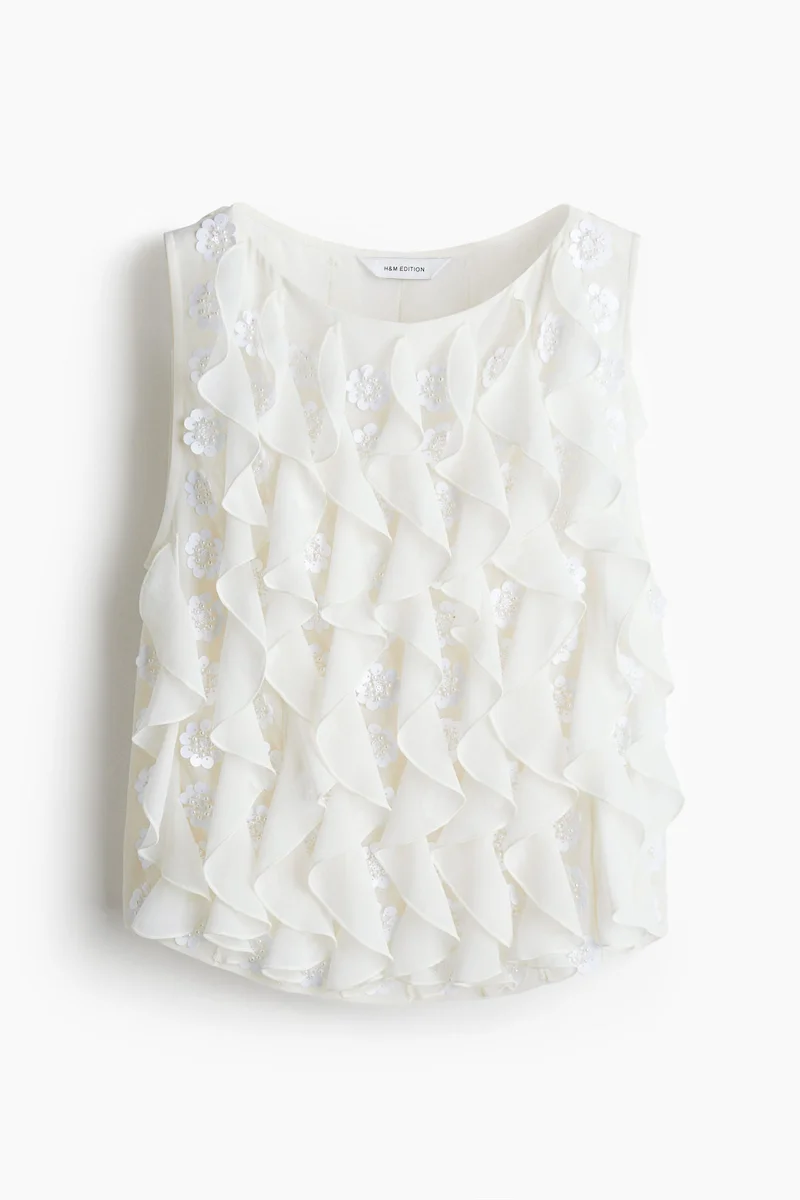 اتش اند ام بلوزة بدون أكمام بتصميم مزخرف