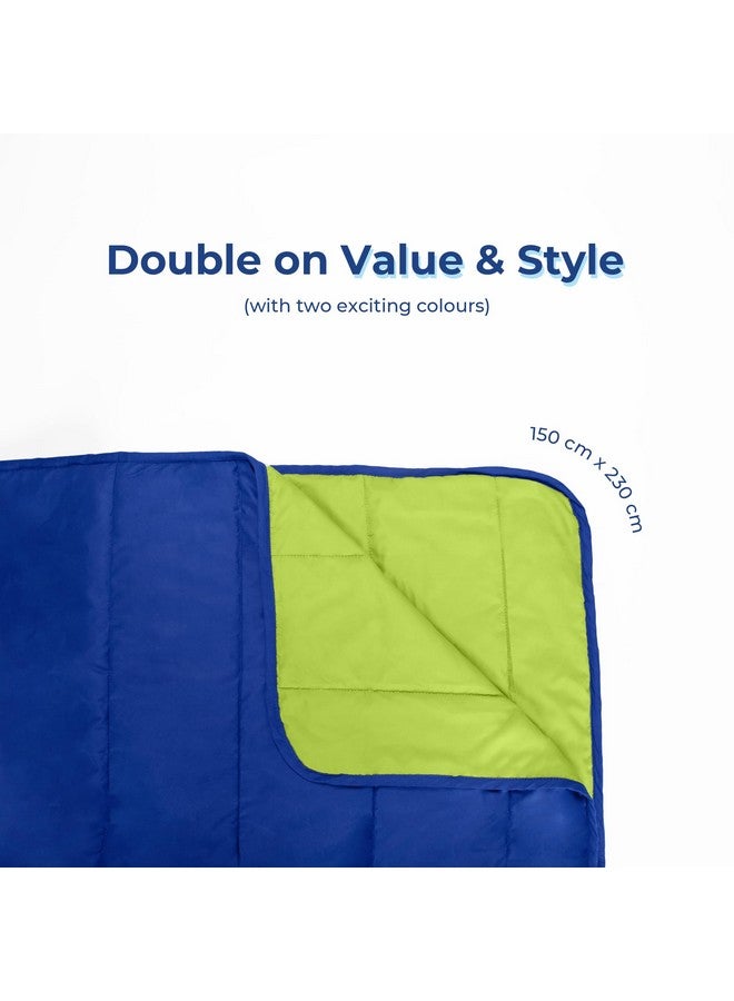 Zinnia Zinnia Ultra Soft Microfibre Reversible Comforter- Single 150 X 230 Cm, Bright Green and Deep Blue., 200 TC(Solid - Vibrant)  - Image 5