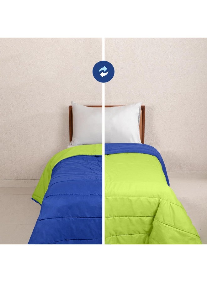 Zinnia Zinnia Ultra Soft Microfibre Reversible Comforter- Single 150 X 230 Cm, Bright Green and Deep Blue., 200 TC(Solid - Vibrant)  - Image 2