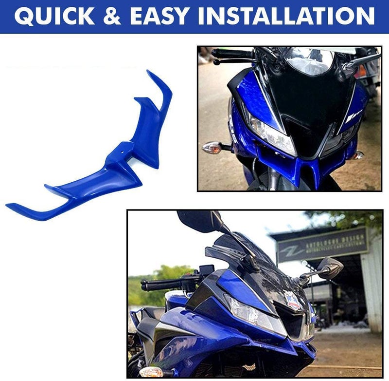 Pivalo PVFFAW1 Motorcycle Front Fairing Aerodynamic Winglet 2.0 for R15 V3 (Blue) - Image 3