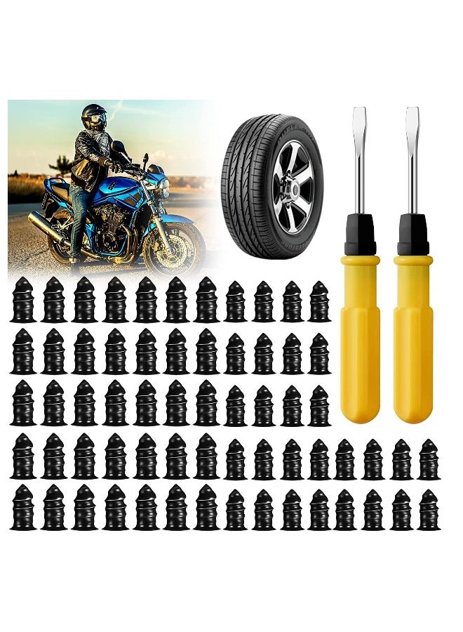Tire Repair Rubber Nail with Screwdriver, 62Pcs Car Screws Auto Motorcycle Vacuum Nails Self Service Fast Tools for Motorcycles Trucks Vehicles - Image 1