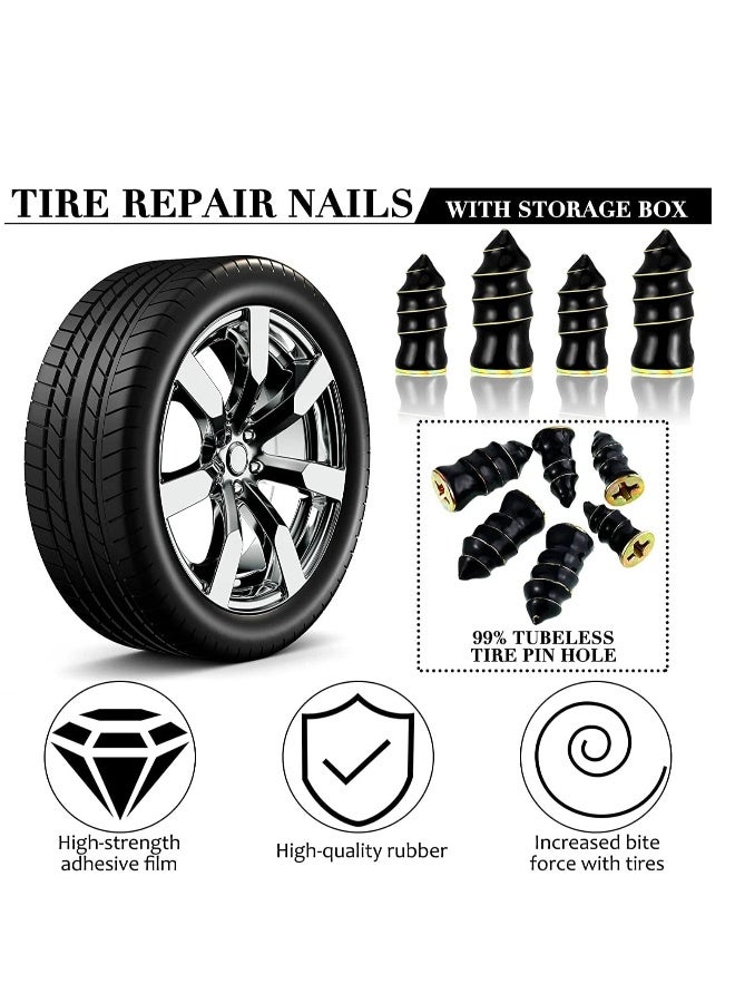 Tire Repair Rubber Nail with Screwdriver, 62Pcs Car Screws Auto Motorcycle Vacuum Nails Self Service Fast Tools for Motorcycles Trucks Vehicles - Image 4