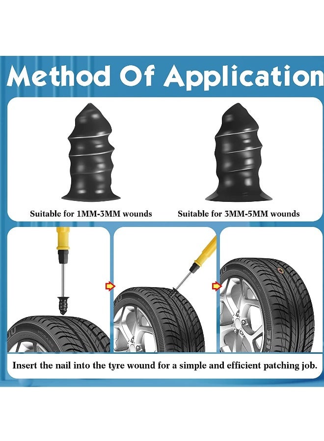 Tire Repair Rubber Nail with Screwdriver, 62Pcs Car Screws Auto Motorcycle Vacuum Nails Self Service Fast Tools for Motorcycles Trucks Vehicles - Image 5