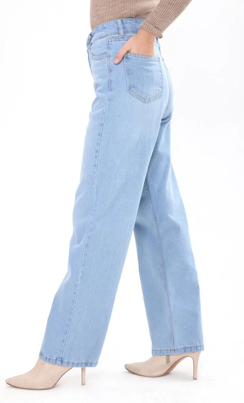 Tofisa 23664-ICE-BLUE Wide Leg High Waist Jeans