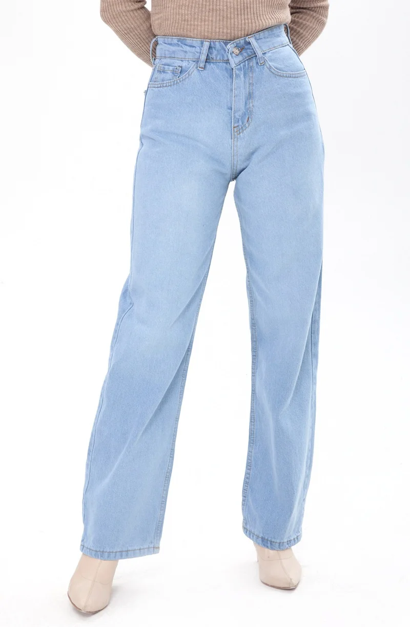 Tofisa 23664-ICE-BLUE Wide Leg High Waist Jeans