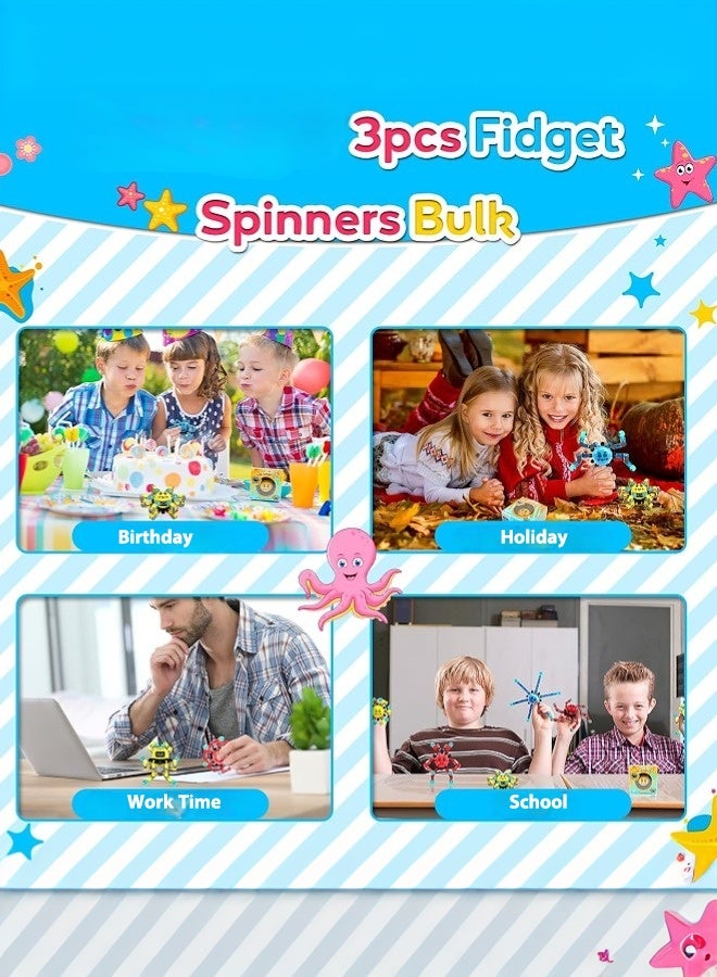 tangs Upgraded Transformable Fidget Spinner Toys for Kids and Adults,3 PCS Easter Basket Stuffers Finger Sensory Toy for Teens with Autism ADHD Anxiety Relief,Birthdays Gifts for Boys Girls Travel Game - Image 3