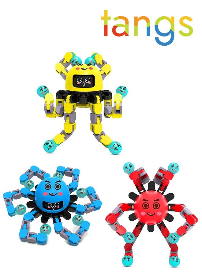 tangs - Transformable Fidget Spinner Toys for Kids and Adults,3 PCS Easter Basket Stuffers Finger Sensory Toy for Teens with Autism ADHD Anxiety Relief,Birthdays Gifts for Boys Girls Travel Game - Image 1