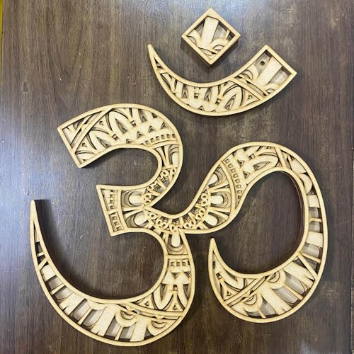 Cliths Mandala Om Wall Hanging – 16 Inch MDF Decorative Om Mandala for Yoga Room, Home & Office Wall Decor, 3D Layered Hindu Spiritual Symbol, Wooden Om Wall Art Om Wall Decor - Image 1