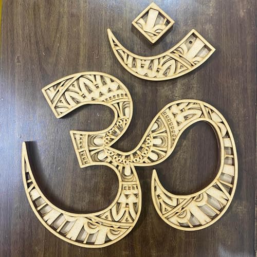 Cliths Mandala Om Wall Hanging – 16 Inch MDF Decorative Om Mandala for Yoga Room, Home & Office Wall Decor, 3D Layered Hindu Spiritual Symbol, Wooden Om Wall Art Om Wall Decor - Image 4