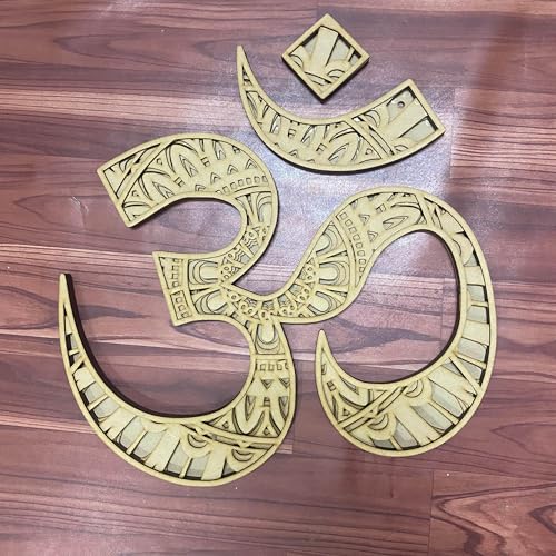 Cliths Mandala Om Wall Hanging – 16 Inch MDF Decorative Om Mandala for Yoga Room, Home & Office Wall Decor, 3D Layered Hindu Spiritual Symbol, Wooden Om Wall Art Om Wall Decor - Image 3