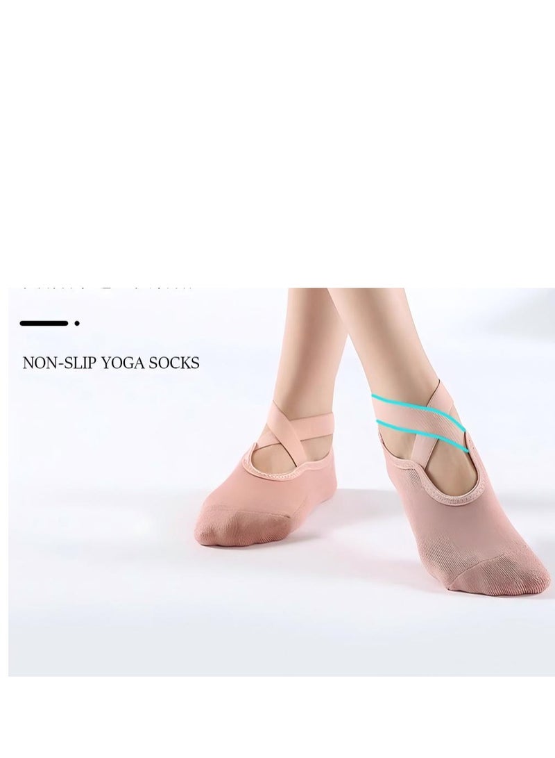 Yoga Socks for Women with Grips, Non-Slip Socks for Pilates, Barre, Ballet, Dance, Workout, Fitness (Pink) - Image 2