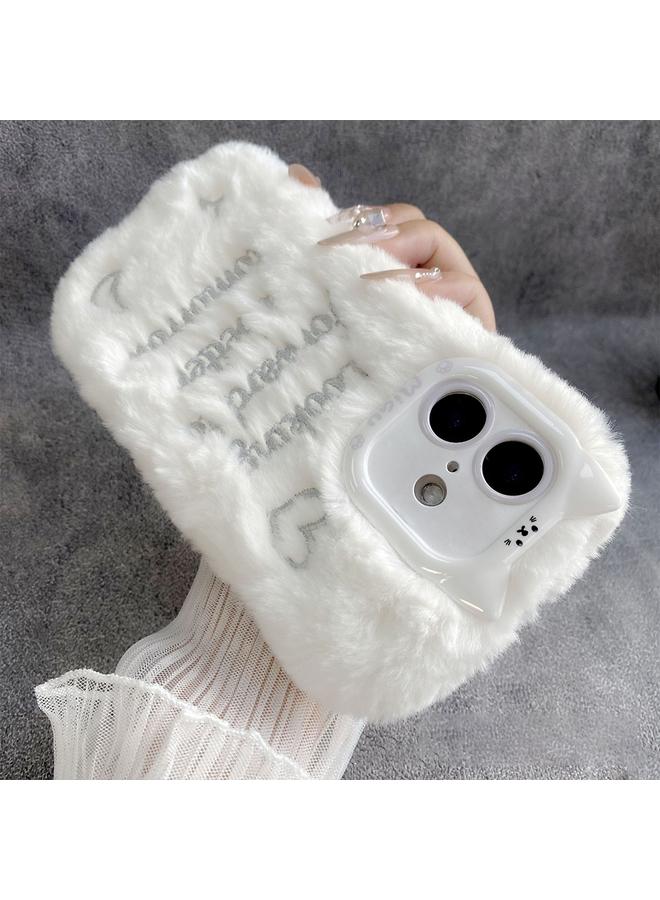 erorex Case For iPhone 16 Plus Cute Embroidery Plush Silicone Phone Case - Image 1