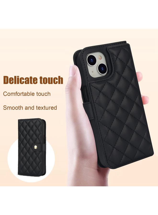 Zaboon Case For iPhone 13 mini Crossbody Multifunction Rhombic Leather Phone Case - Image 3