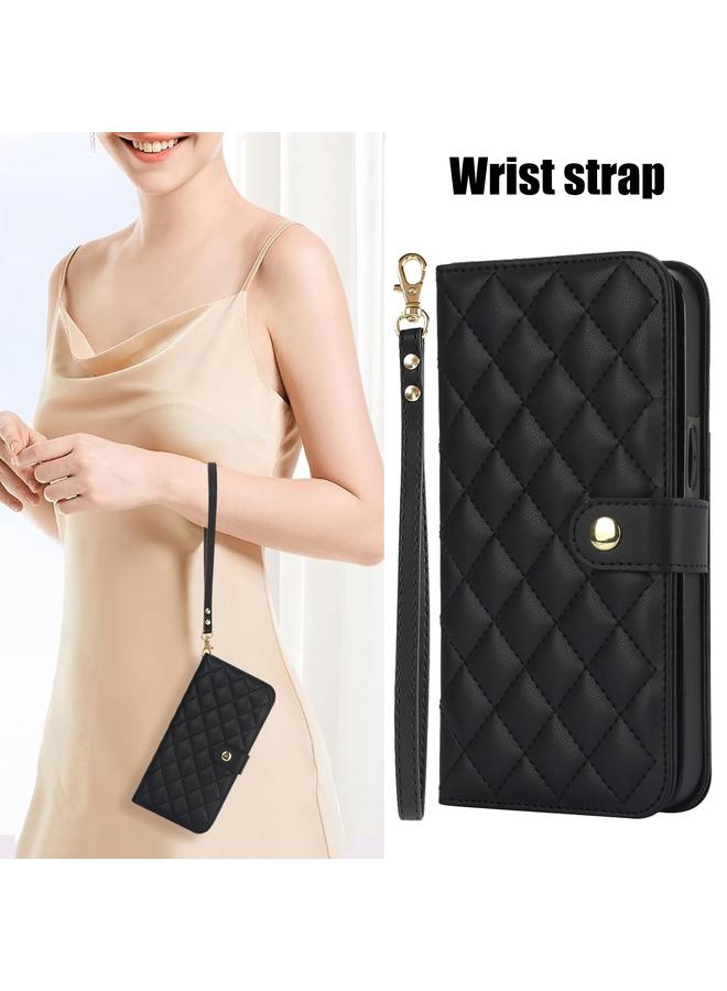 Zaboon Case For iPhone 13 mini Crossbody Multifunction Rhombic Leather Phone Case - Image 2