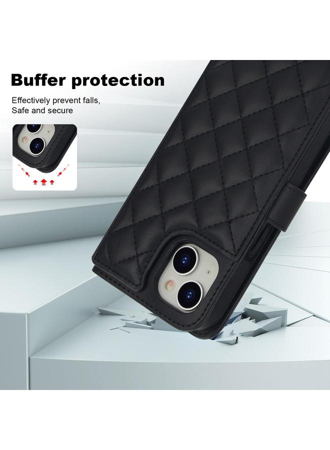 Zaboon Case For iPhone 13 mini Crossbody Multifunction Rhombic Leather Phone Case - Image 5