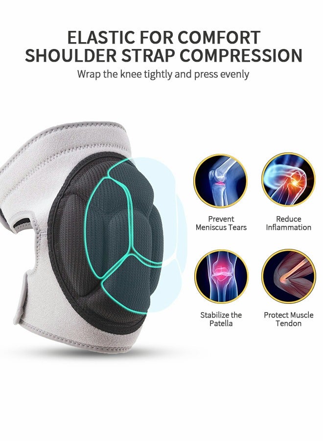 GROIC The Knee Pads with Thick Eva Foam Pads Can Adjust The Kneeling Pads, Anti -collateral Sponge Sports Knees, Suitable For Football Basketball Fitness Roller Skating, Sports Protective Gear  - Image 3