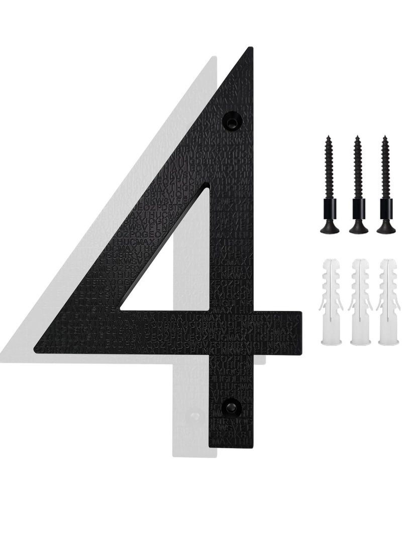 رات سو 8 بوصة أرقام البيت العائم لخارج أسود كبير مضاد للصدأ رقم المنزل مع مسامير عدة وقالب سهل أن يتم خيانه لعنوان البيت الخارجي شارع بوابة الجراج رقم المزرعة 4. - Image 1