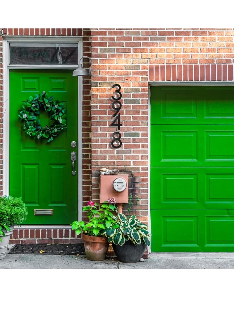 رات سو 8 بوصة أرقام البيت العائم لخارج أسود كبير مضاد للصدأ رقم المنزل مع مسامير عدة وقالب سهل أن يتم خيانه لعنوان البيت الخارجي شارع بوابة الجراج رقم المزرعة 4. - Image 2