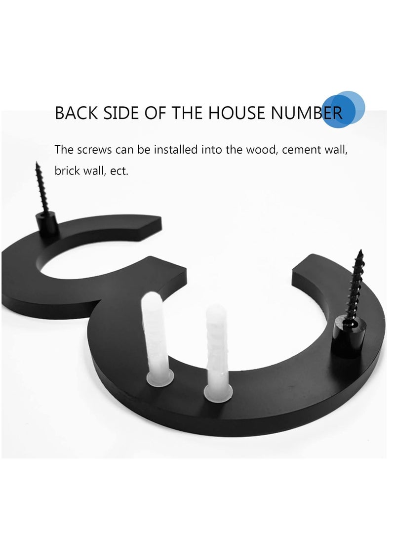 رات سو 8 بوصة أرقام البيت العائم لخارج أسود كبير مضاد للصدأ رقم المنزل مع مسامير عدة وقالب سهل أن يتم خيانه لعنوان البيت الخارجي شارع بوابة الجراج رقم المزرعة 4. - Image 4
