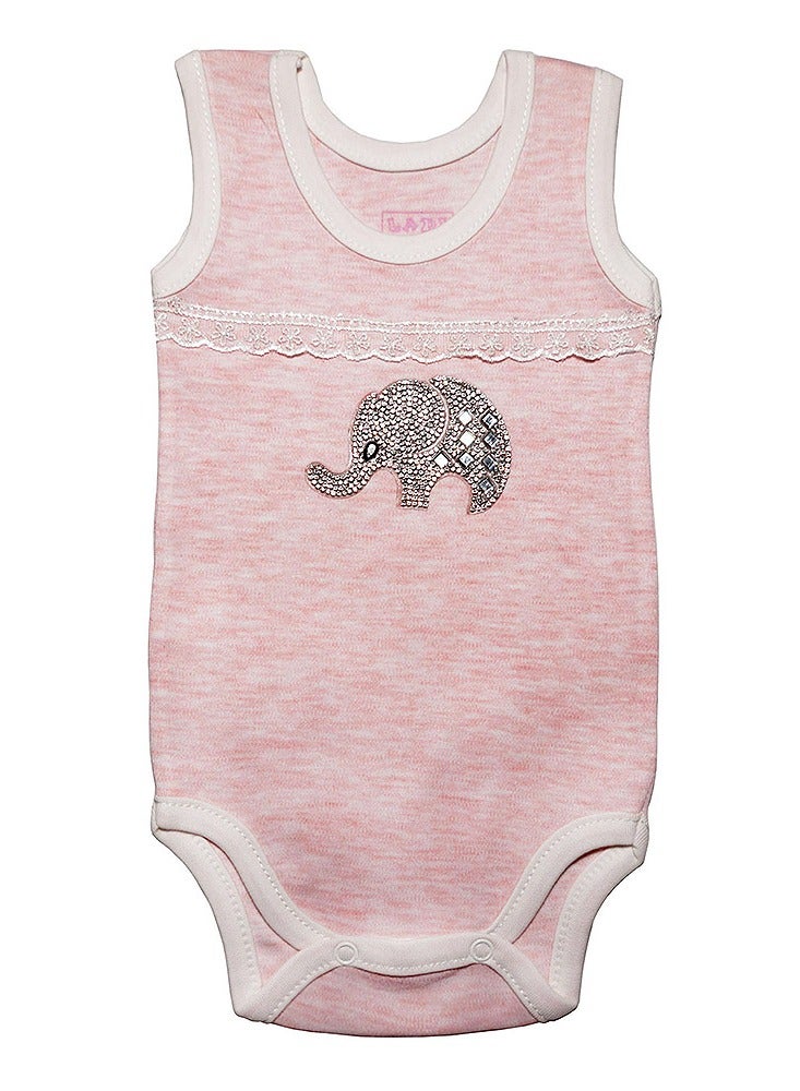 LADI Baby Sleeveless Bodysuit for Baby Girl Pink Colour  - Image 1