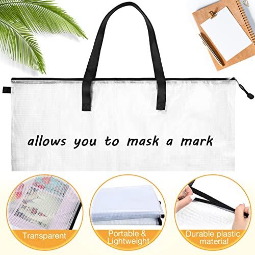 Saintrygo 20 Pcs Art Portfolio Bag, 19'' x 25'' Clear Portfolio Folder for Artwork with Zipper and Handle A4 Pencil Bag 9'' x 13'' Plastic Mesh Zipper Pouch for Large Posters Artwork Bulletin Boards Painting - Image 4